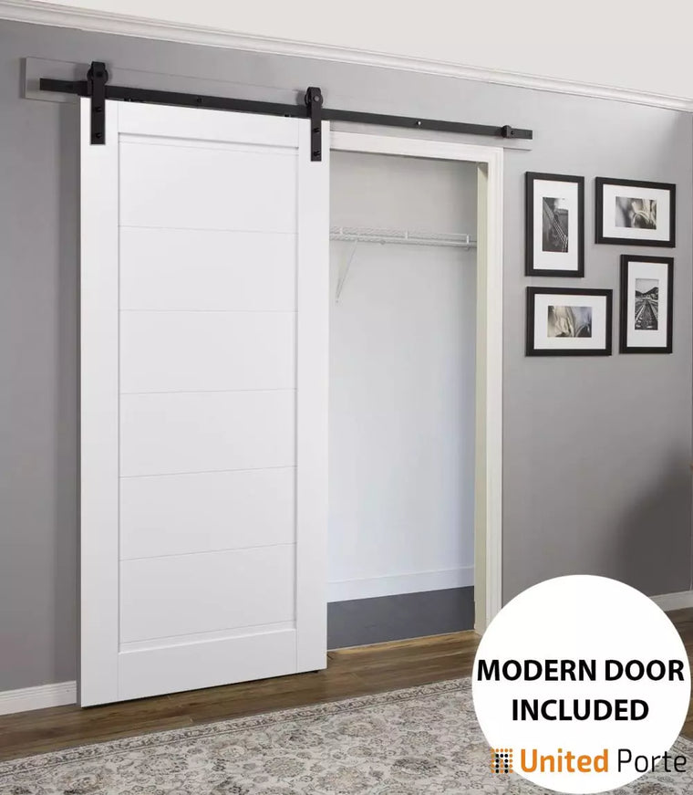 Sliding Barn Door with Hardware | Kitchen Wooden Solid Panel Interior Door I Quadro 4115