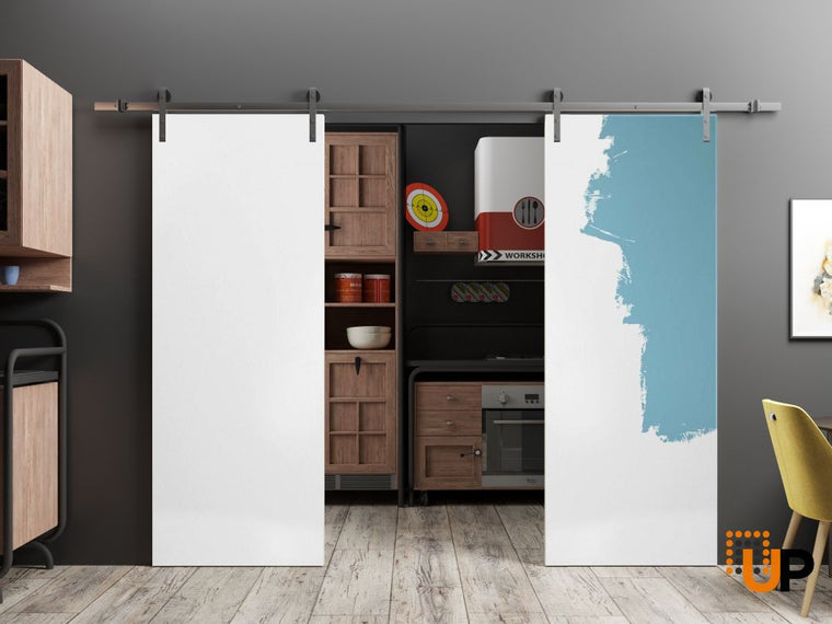 Sliding Barn Door with Hardware | Modern Solid Panel Interior Doors | Planum 0010 Primed