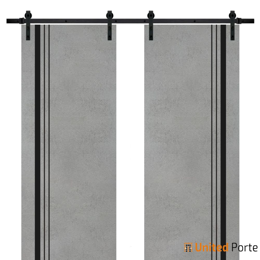 Sliding Barn Door with Stainless Steel Hardware Modern Solid Panel