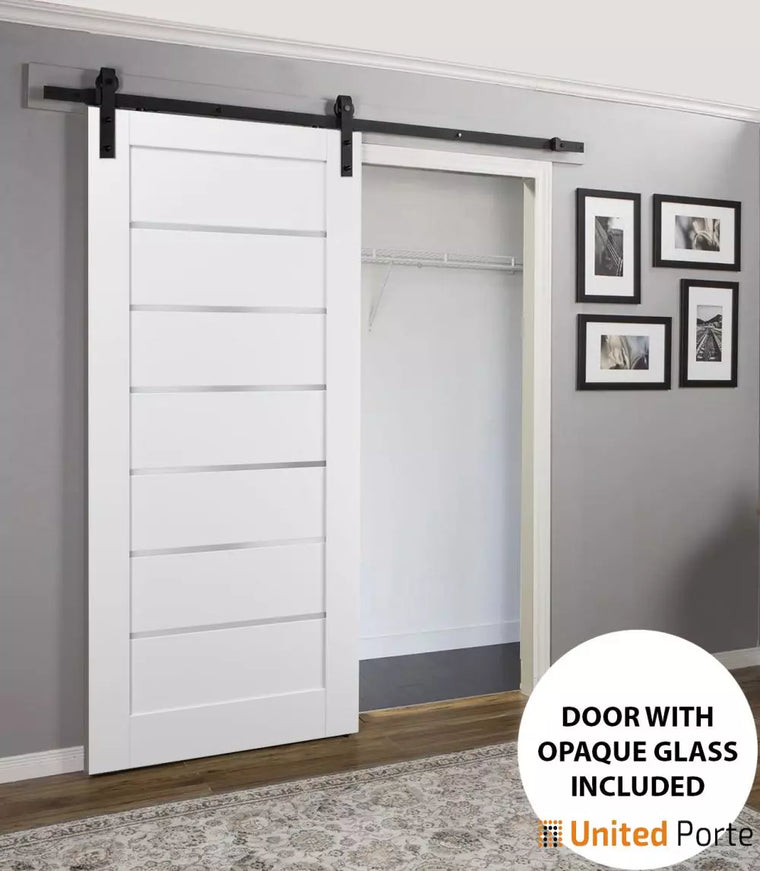 Sliding Barn Door with Hardware | Lite Wooden Solid Panel Interior Doors | Quadro 4117