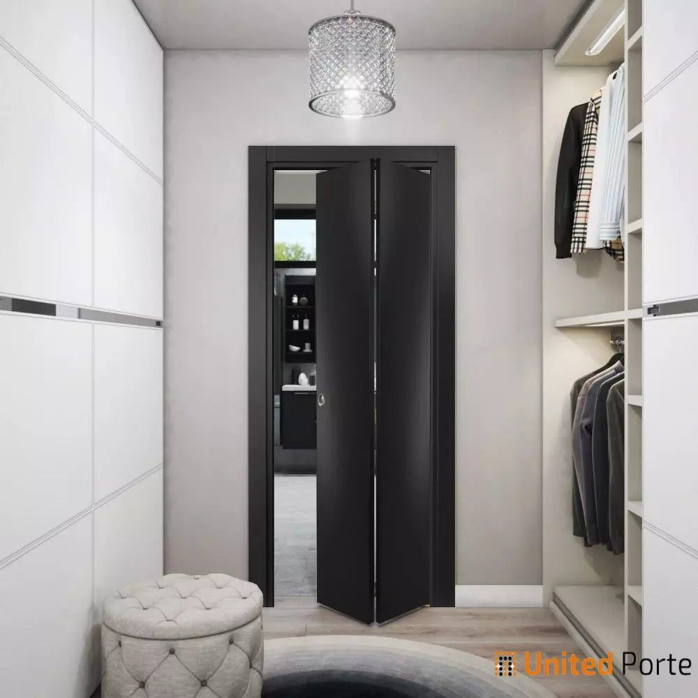 Sliding Closet Bi-fold Door with Frames | Wood Solid Bedroom Wardrobe Doors | Planum 0010
