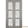 Sliding Closet Bi-Fold Doors with Frosted Glass | Wood Solid Bedroom Wardrobe Doors | Buy Doors Online