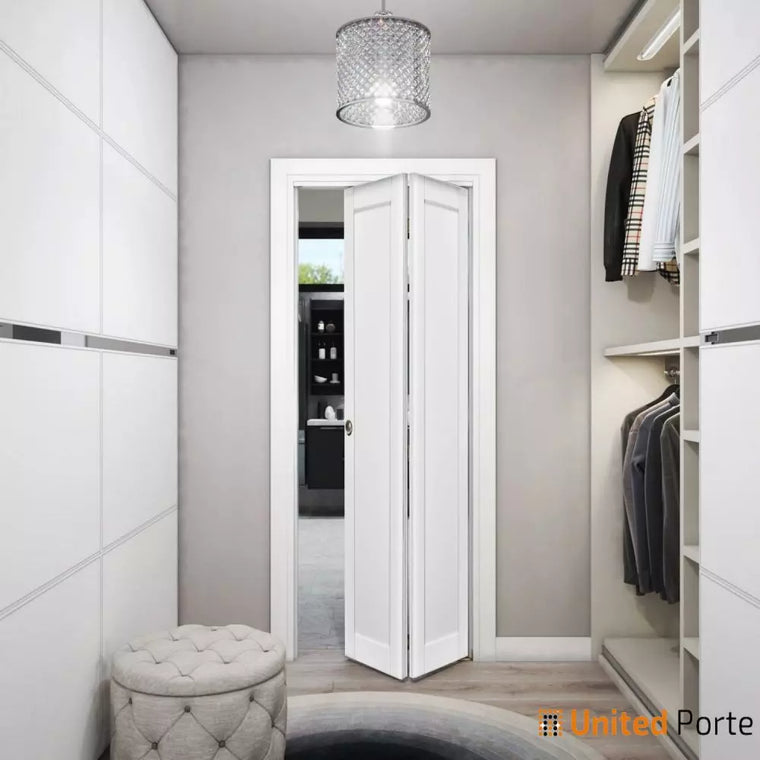 Sliding Closet Bi-fold Doors with Hardware | Wood Solid Bedroom Wardrobe Doors | Quadro 4111