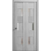 Sliding Closet Bi-fold Door with Opaque Glass | Wood Solid Bedroom Wardrobe Doors | Buy Doors Online