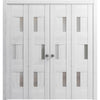 Sliding Closet Bi-fold Door with Opaque Glass | Wood Solid Bedroom Wardrobe Doors | Buy Doors Online