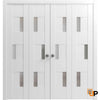 Sliding Closet Bi-fold Door with Opaque Glass | Wood Solid Bedroom Wardrobe Doors | Buy Doors Online