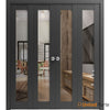 Sliding Closet Bi-fold Door with Clear Glass | Wood Solid Bedroom Wardrobe Doors | Buy Doors Online