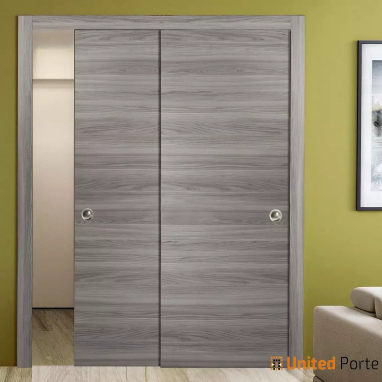 Sliding Closet Bypass Door with Frames |  Wood Solid Bedroom Wardrobe Doors | Planum 0010