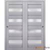 Sliding Closet Bypass Doors with Frosted Glass | Wood Solid Bedroom Wardrobe Doors | Buy Doors Online