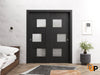 Bypass Door with Opaque Glass | Wood Solid Bedroom Wardrobe Doors | Buy Doors Online