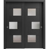 Bypass Door with Opaque Glass | Wood Solid Bedroom Wardrobe Doors | Buy Doors Online