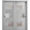 Bypass Door with Opaque Glass | Wood Solid Bedroom Wardrobe Doors | Buy Doors Online