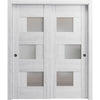 Bypass Door with Opaque Glass | Wood Solid Bedroom Wardrobe Doors | Buy Doors Online