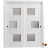 Bypass Door with Opaque Glass | Wood Solid Bedroom Wardrobe Doors | Buy Doors Online