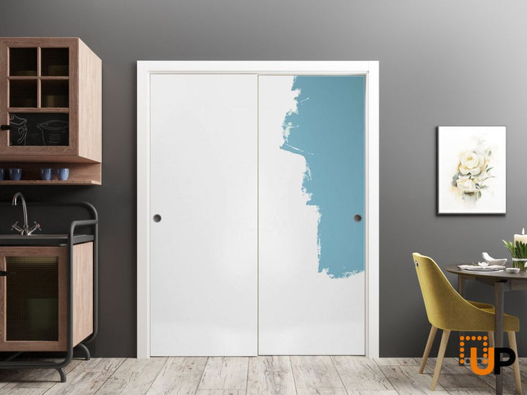 Sliding Closet Bypass Doors | Wood Solid Bedroom Wardrobe Doors | Planum 0010 Primed