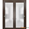 Sliding Closet Bypass Doors with Frosted Glass | Modern Wood Solid Bedroom Wardrobe Doors | Buy Doors Online