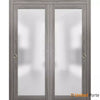 Sliding Closet Bypass Doors with Frosted Glass | Modern Wood Solid Bedroom Wardrobe Doors | Buy Doors Online