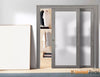 Sliding Closet Bypass Doors with Frosted Glass | Modern Wood Solid Bedroom Wardrobe Doors | Buy Doors Online