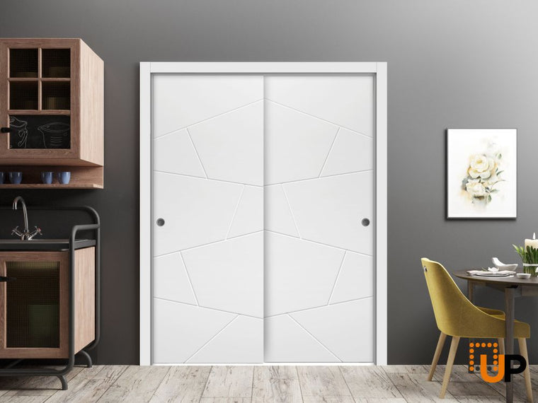 Sliding Closet Bypass Doors | Wood Solid Bedroom Wardrobe Doors| Planum 0990