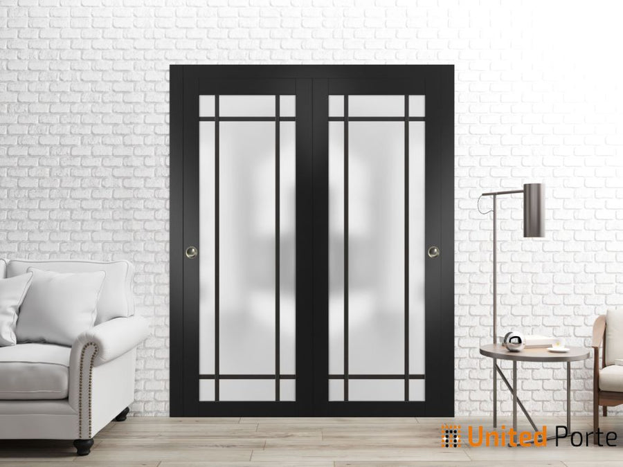 Sliding Closet Bypass Doors with Hardware | Modern Wood Solid Bedroom Wardrobe Doors | Planum 2112