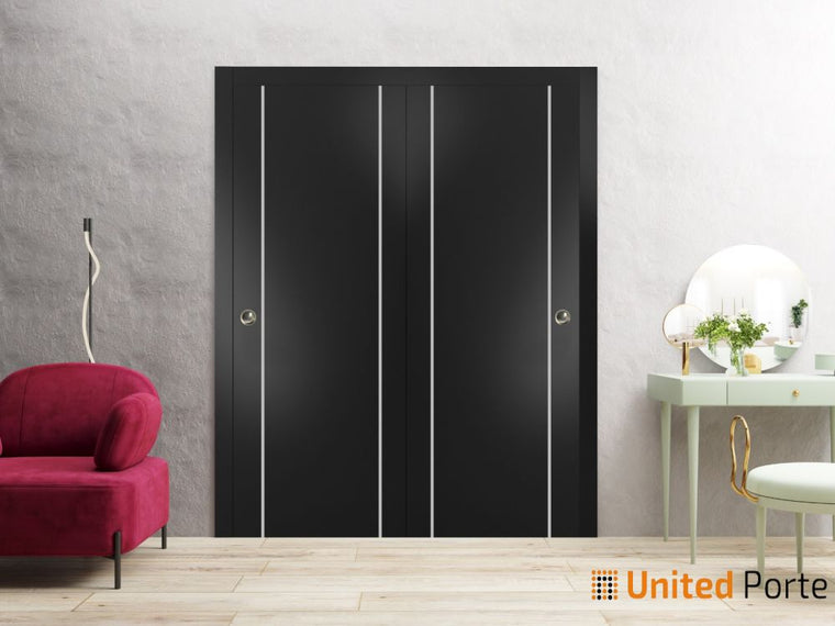 Sliding Closet Bypass Doors with Hardware | Modern Wood Solid Doors | Planum 0410