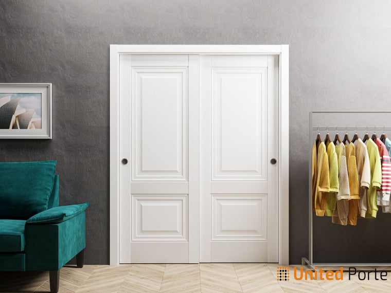 Sliding Closet Bypass Doors | Wood Solid Bedroom Wardrobe Doors | Lucia 8831