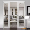 Sliding French Pocket Door with Clear Glass | Solid Wood Interior Bedroom Sturdy Doors | Buy Doors Online