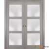 Sliding French Pocket Door with Frosted Glass | Solid Wood Interior Bedroom Sturdy Doors | Buy Doors Online