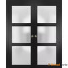 Sliding French Pocket Door with Frosted Glass | Solid Wood Interior Bedroom Sturdy Doors | Buy Doors Online