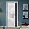 Sliding French Pocket Door with Frosted Glass | Solid Wood Interior Bedroom Sturdy Doors | Buy Doors Online