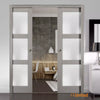 Sliding French Pocket Door with Frosted Glass | Solid Wood Interior Bedroom Sturdy Doors | Buy Doors Online