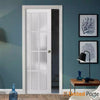 Sliding French Pocket Door with 12 Lites Frosted Glass | Solid Wood Interior Bedroom Sturdy Doors  | Buy Doors Online