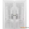 Sliding French Pocket Door with 12 Lites Frosted Glass | Solid Wood Interior Bedroom Sturdy Doors  | Buy Doors Online