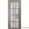 Sliding French Pocket Door with 12 Lites Frosted Glass | Solid Wood Interior Bedroom Sturdy Doors  | Buy Doors Online