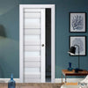 Sliding French Pocket Door with Frosted Glass | Solid Wood Interior Bedroom Sturdy Doors | Buy Doors Online