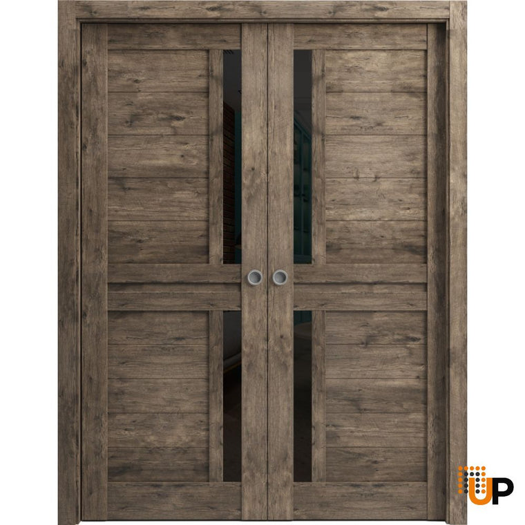 Sliding French Pocket Door | Solid Wood Interior Bedroom Sturdy Doors | Veregio 7588