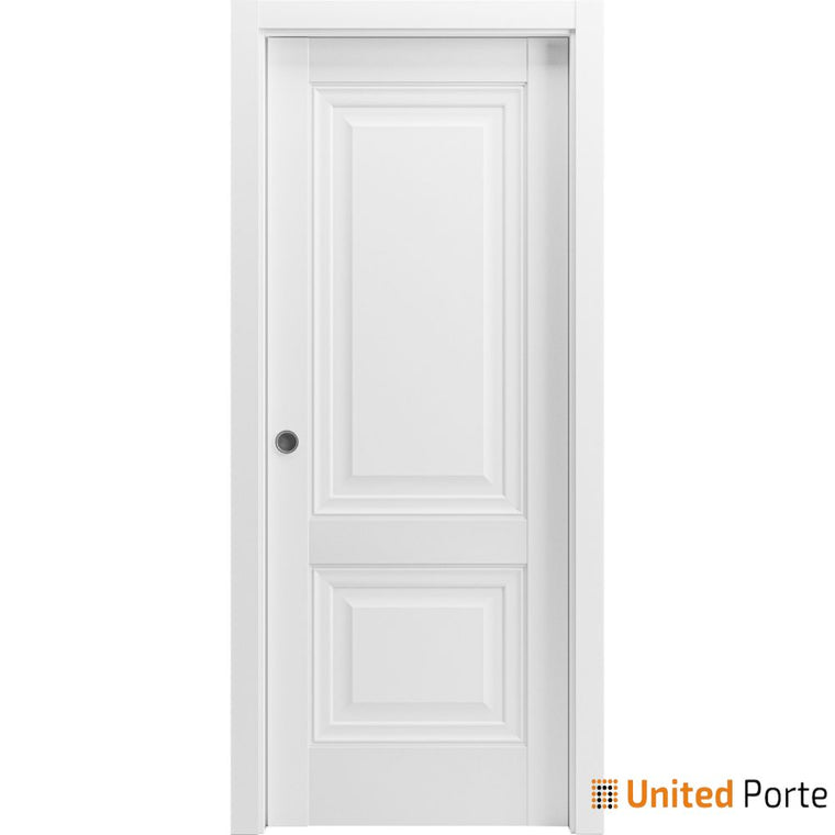 Sliding French Pocket Door | Solid Wood Interior Bedroom Sturdy Doors | Lucia 8831