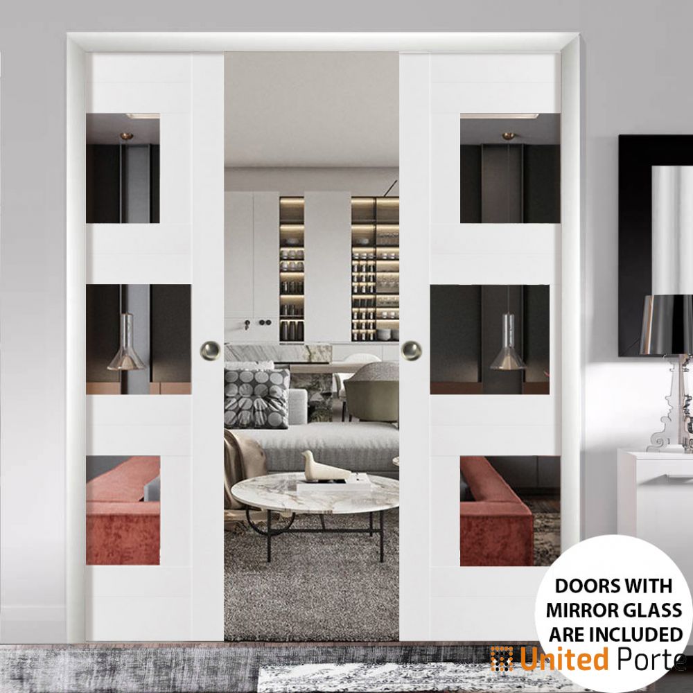 Sliding Pocket Door with Mirror | MDF Interior Bedroom Modern Doors ...