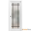 Sliding Pocket Door with Frosted Tempered Glass | Solid Wood Interior Sturdy Doors | Buy Doors Online