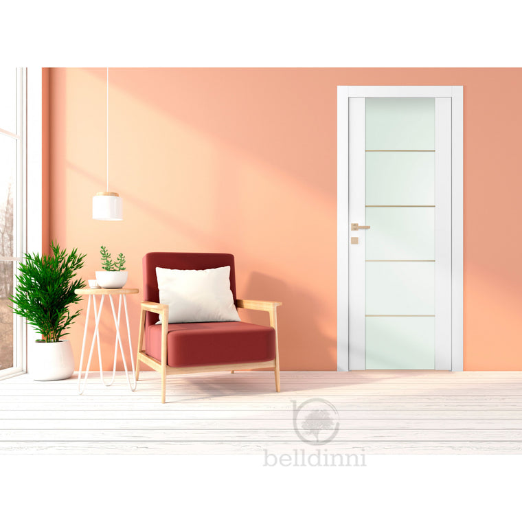 Smart Pro H3g 4H Gold Vetro Polar White | Modern Interior Door