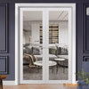 Solid French Door with Clear Glass | Bathroom Bedroom Sturdy Doors | Buy Doors Online