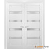 Solid French Door with Frosted Glass | Closet Bedroom Sturdy Doors | Buy Doors Online