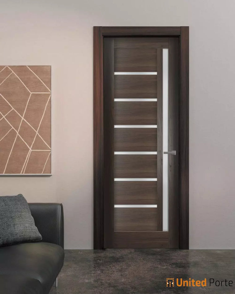 Solid French Door with Frosted Opaque Glass |  Bathroom Bedroom Sturdy Doors | Quadro 4088