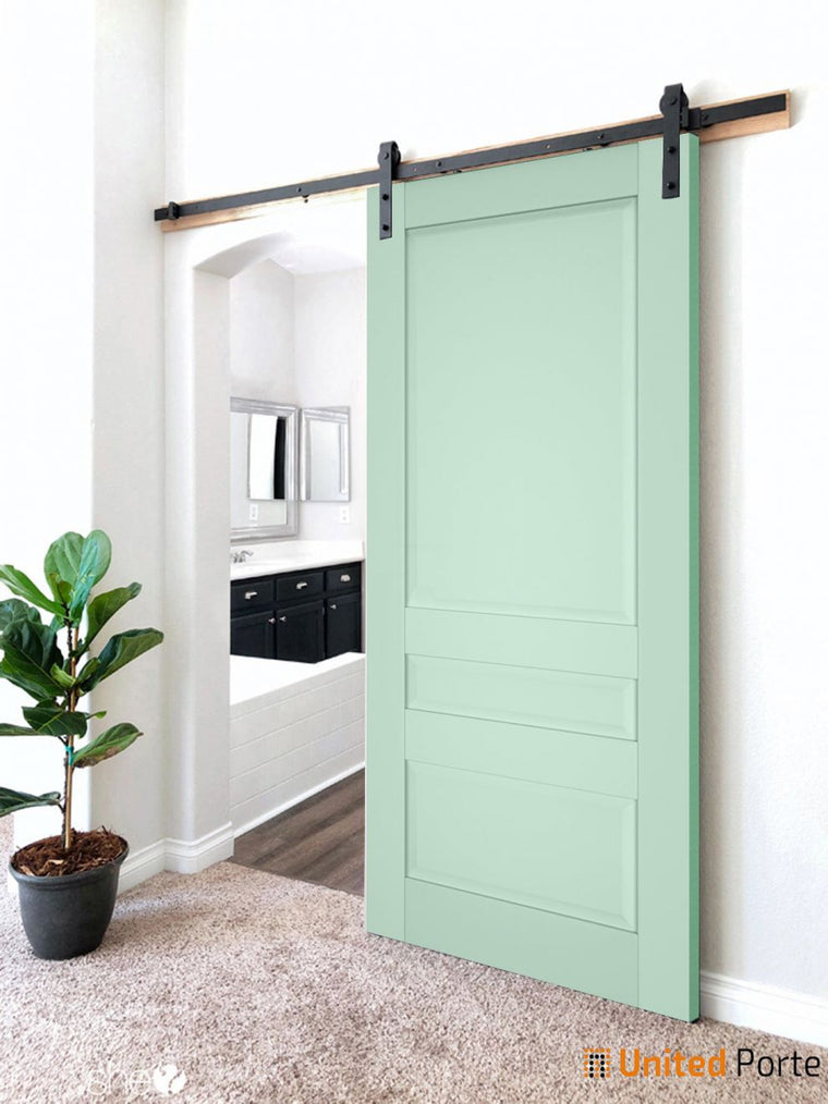 Sturdy Barn Door with Decorative Panels | Solid Panel Interior Doors | Veregio 7411