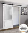 Sturdy  Barn Door with Frosted Glass | Solid Panel Interior Doors | Buy Doors Online