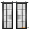 Sturdy Barn Door with 12 lites Frosted Glass | Solid Panel Interior Doors | Buy Doors Online