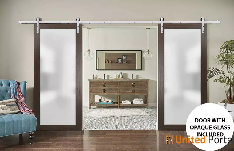 Sturdy Barn Door with Frosted Glass | Solid Panel Interior Doors | Planum 2102