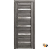 Solid French Door with Frosted Glass | Bathroom Bedroom Sturdy Doors | Quadro 4445