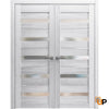 Solid French Door with Frosted Glass | Bathroom Bedroom Sturdy Doors | Quadro 4445