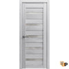 Solid French Door with Frosted Glass | Bathroom Bedroom Sturdy Doors | Quadro 4445